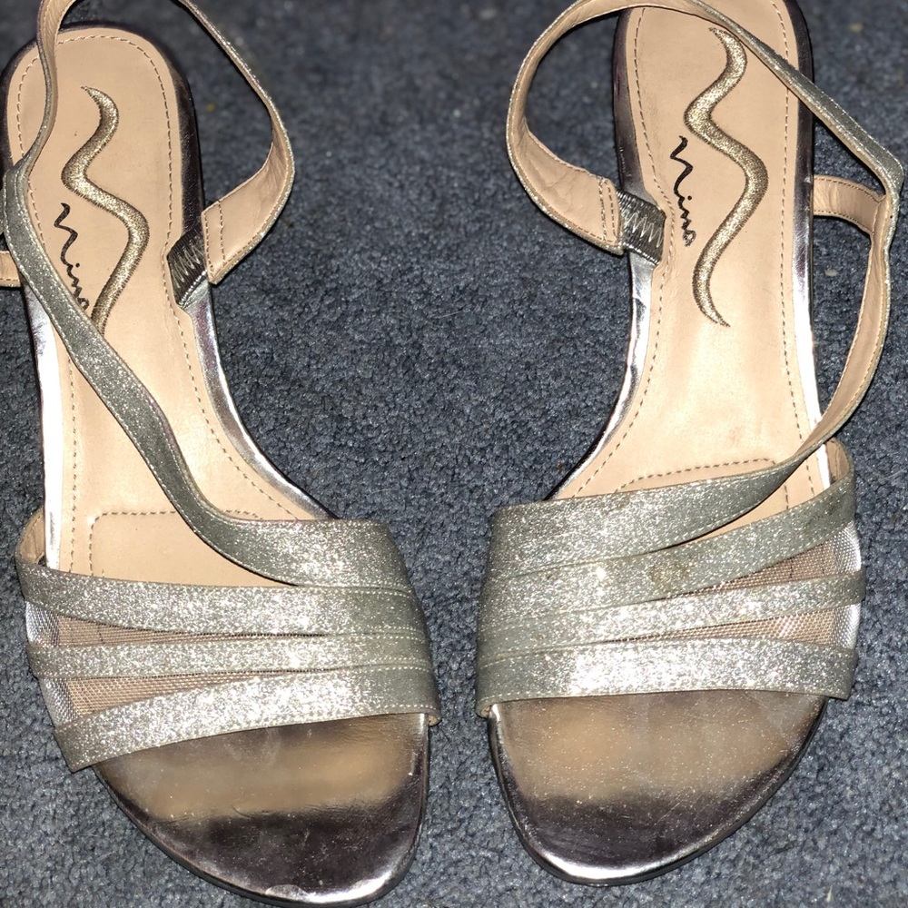 Sparkly Silver Heels